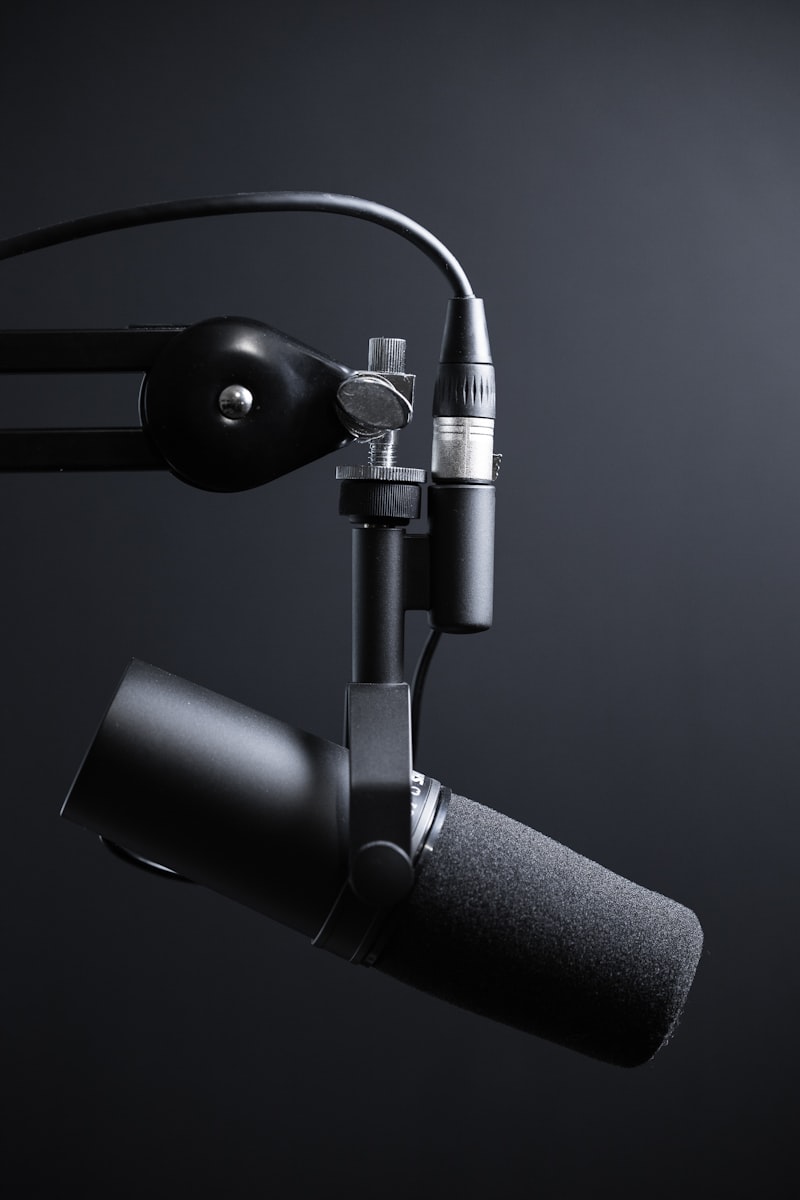 Enregistrement d'un balado professionnel avec microphone